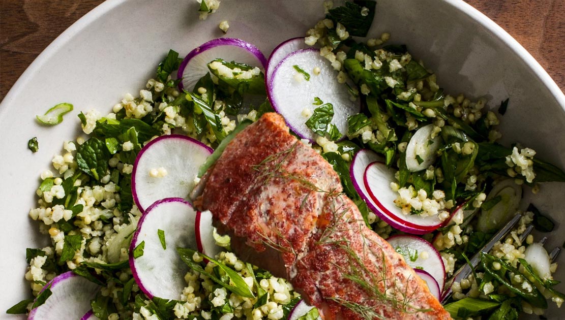 radish millet salmon
